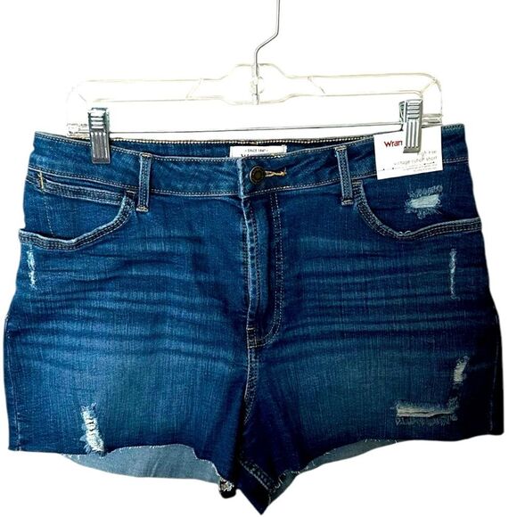 Wrangler Women’s High Rise Vintage Cut Off Shorts Size 12/31 Dark Blue Wash NWT - Picture 1 of 10